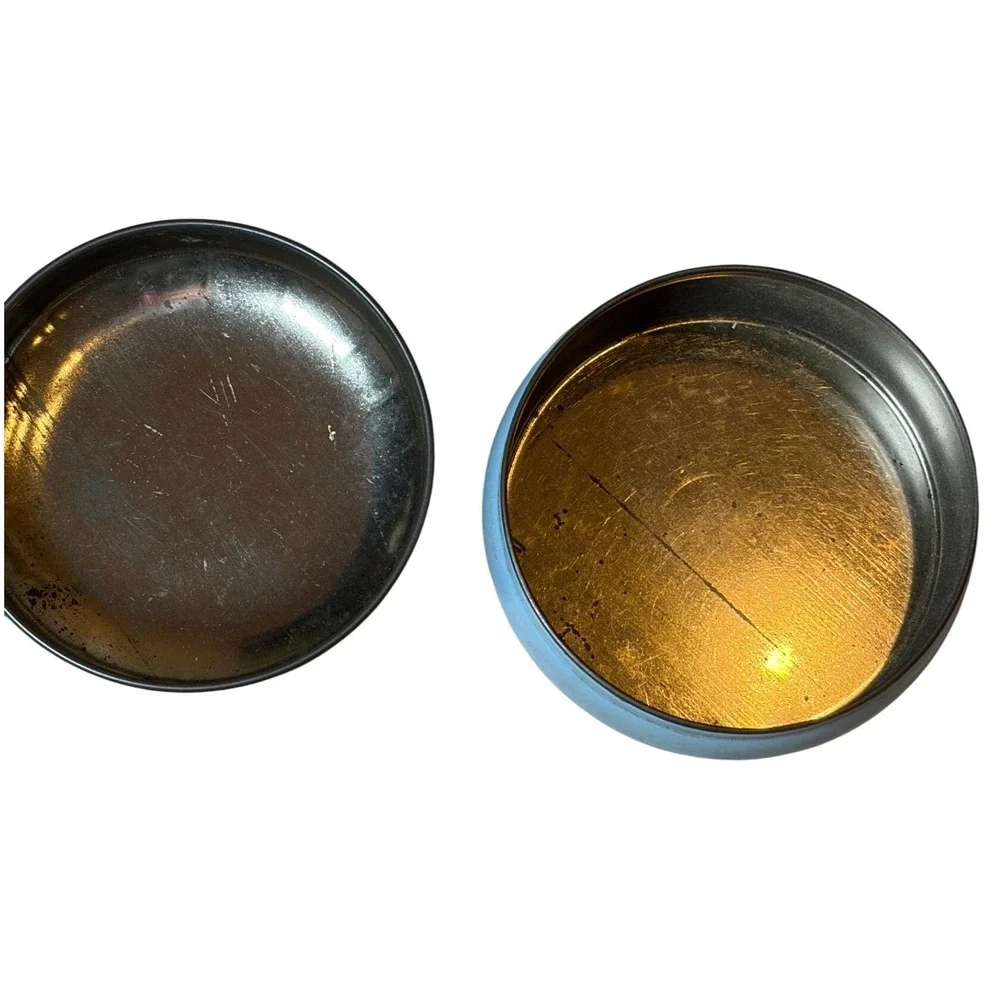 Vintage Daher Floral Round Tin Made In England Mid Century Modern Decor Trinket
